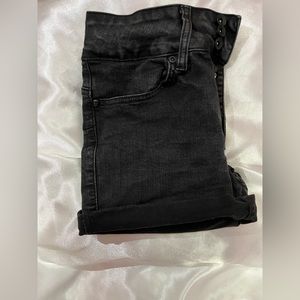 Black jean shorts